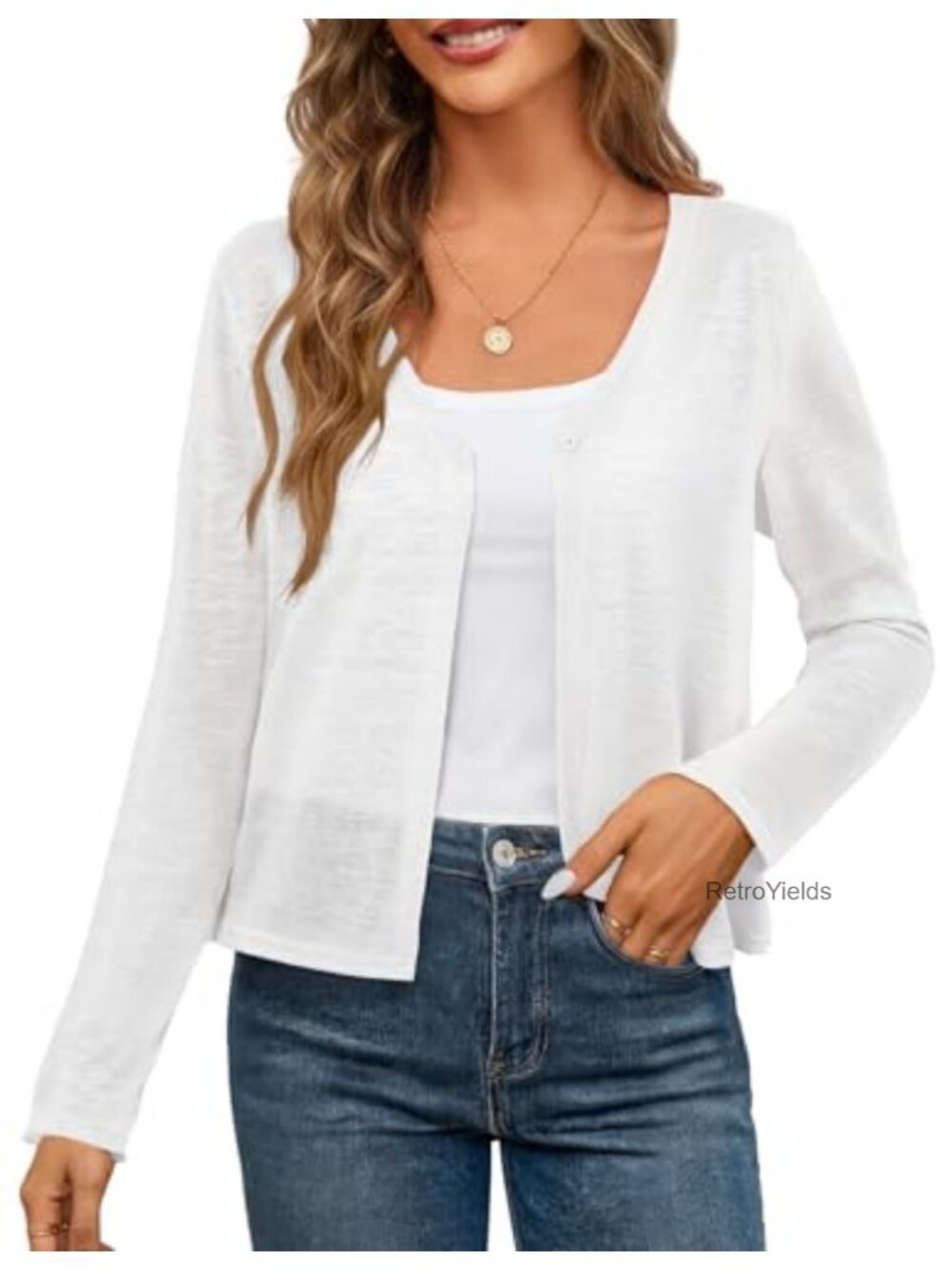 Womens Sheer Lightweight Knit Cardigan Open Front Long Sleeve V-Neck Cover Up